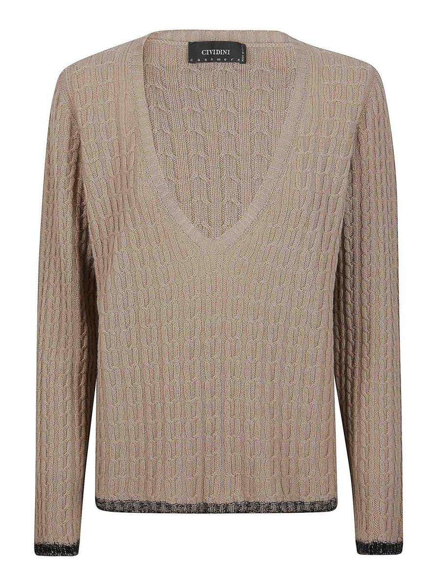 Cividini Pull À Col V - Beige