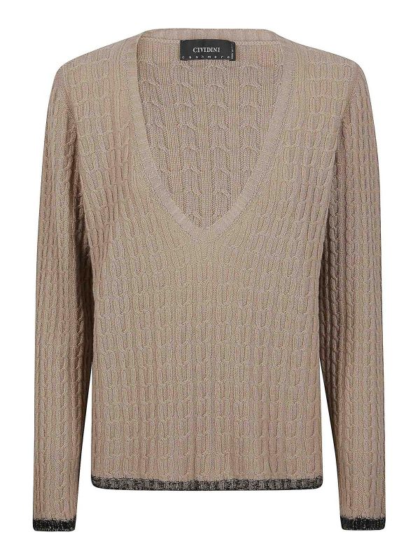 Cividini Pull À Col V - Beige