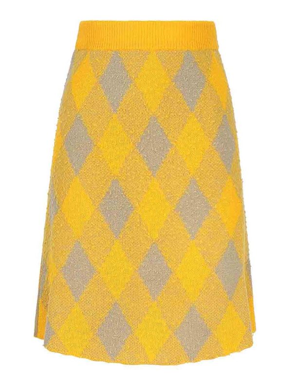 Burberry Jupe Midi - Jaune