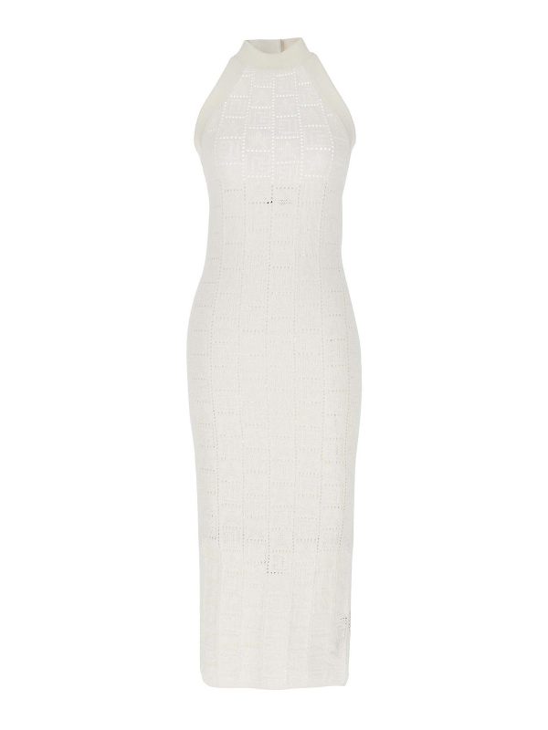 Balmain Robe Au Genou - Blanc
