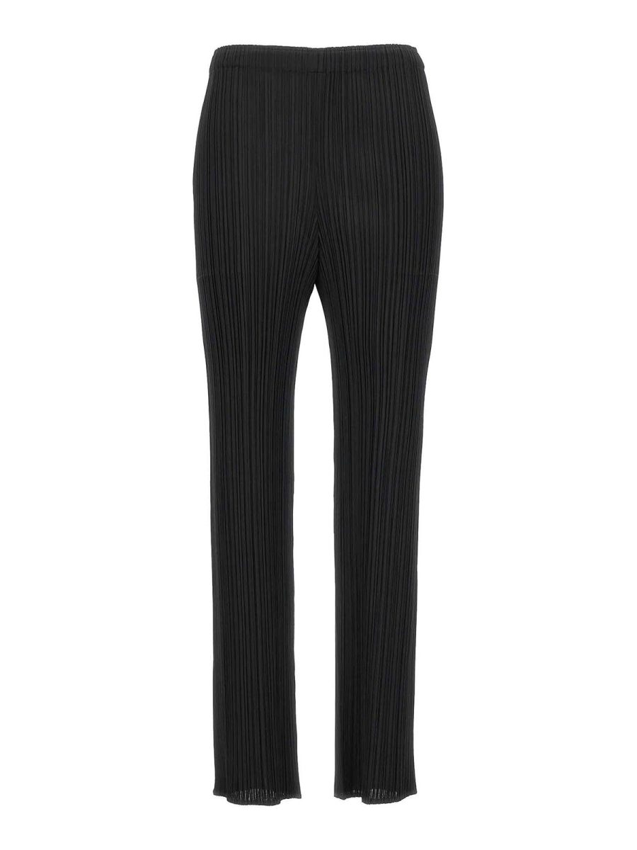 Pleats Please Issey Miyake Pantalons Décontractés - Noir