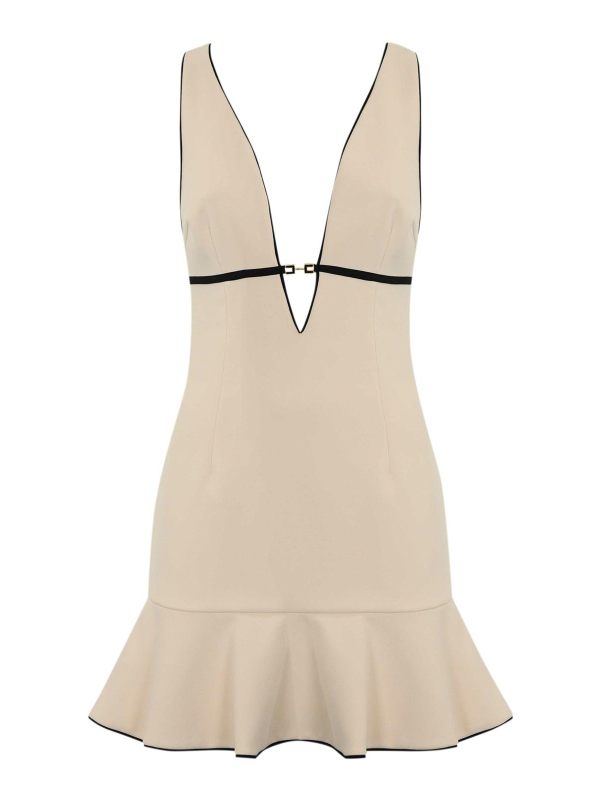 Elisabetta Franchi Robe Au Genou - Blanc