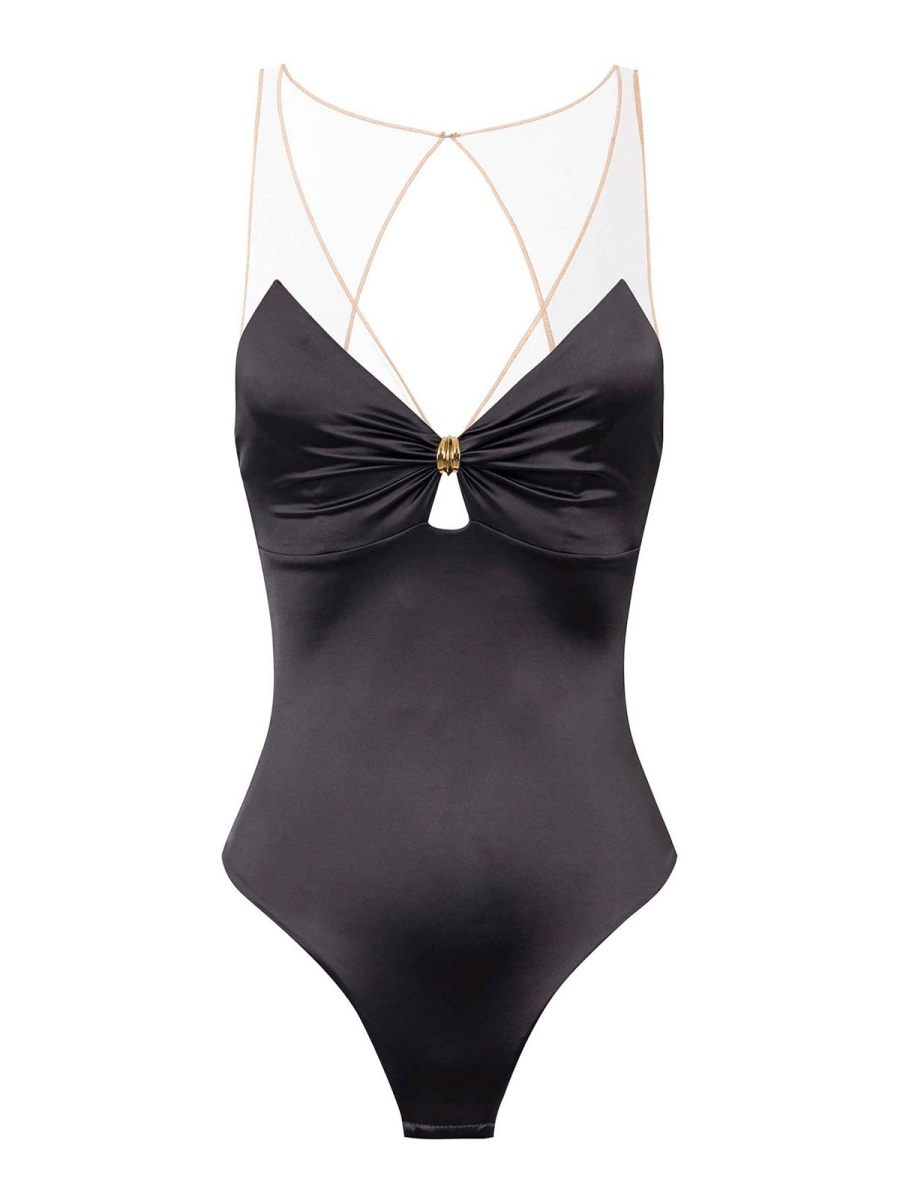 Elisabetta Franchi Top - Gris Foncé