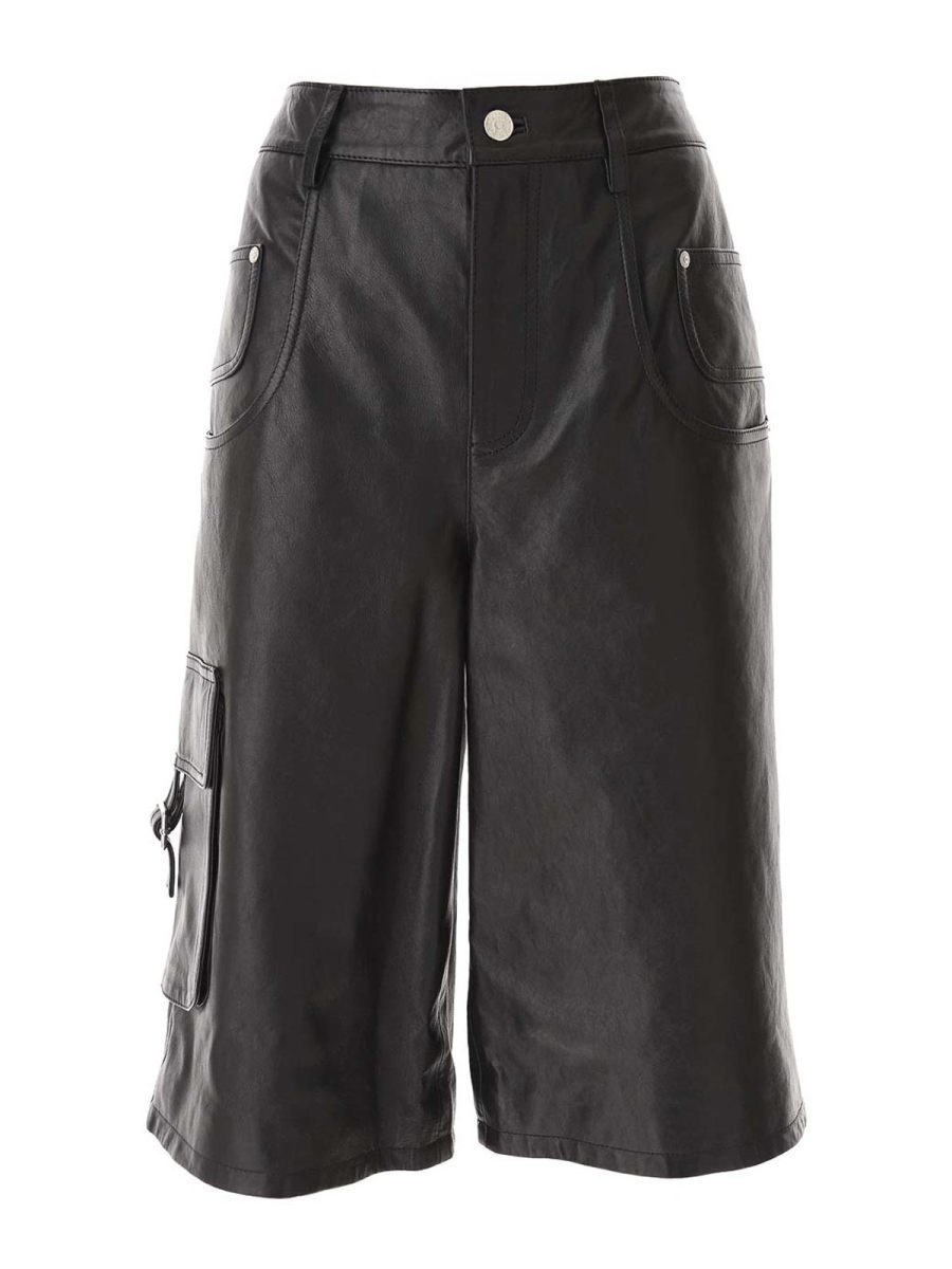 Moschino Jeans Pantalons En Cuir - Noir