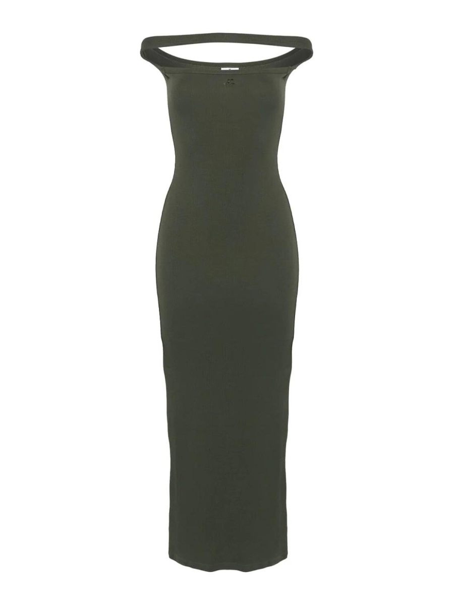 Courreges Robe Au Genou - Vert