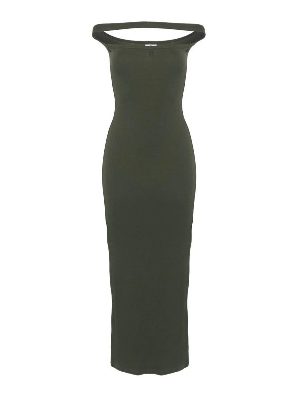 Courreges Robe Au Genou - Vert