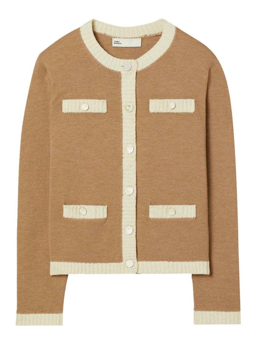Tory Burch Pull Col Rond - Camel