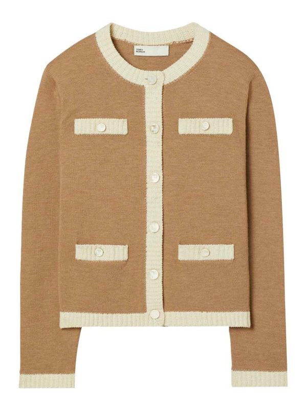 Tory Burch Pull Col Rond - Camel