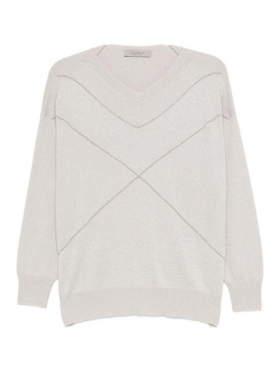 D. Exterior Pull Col Rond - Gris