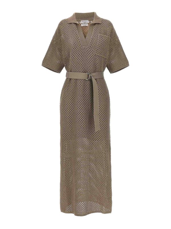 Brunello Cucinelli Robe Au Genou - Beige