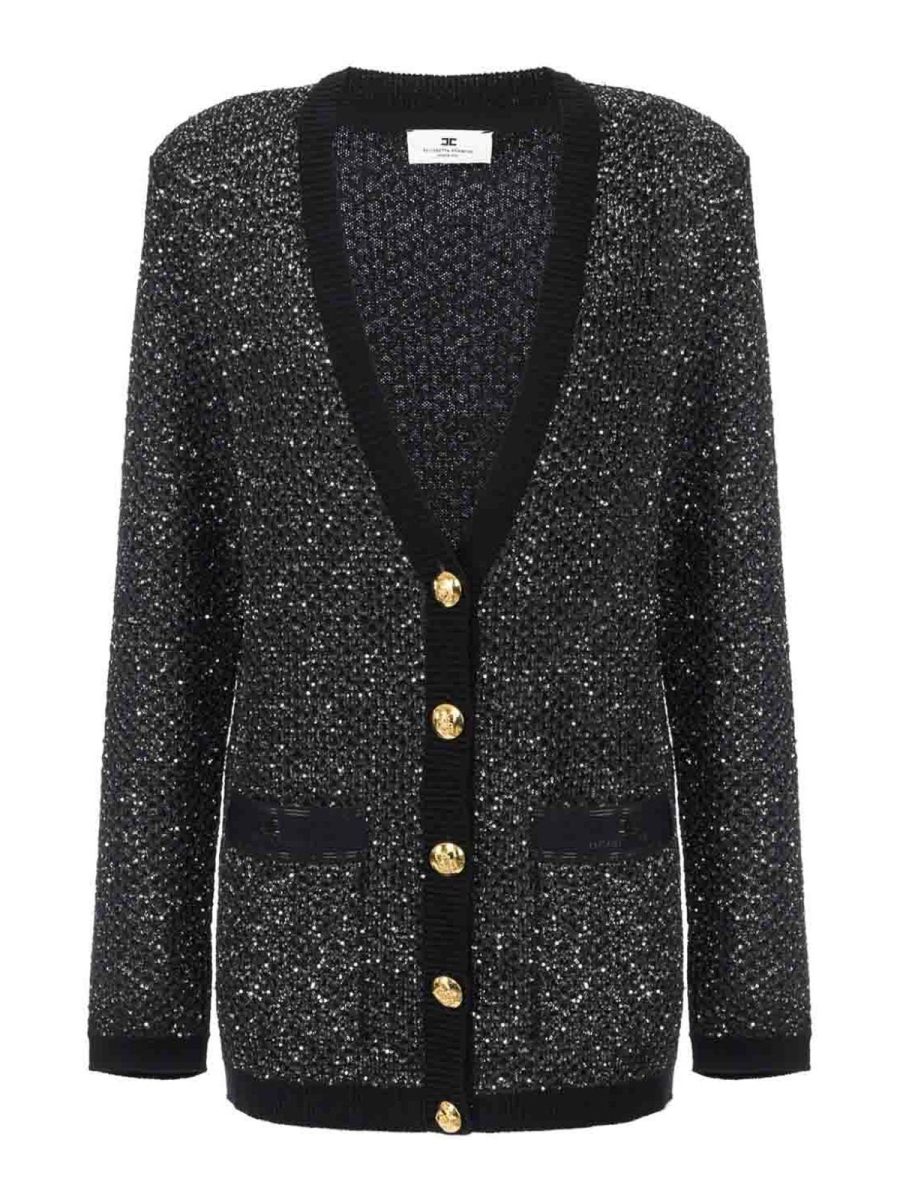 Elisabetta Franchi Pull Col Rond - Noir
