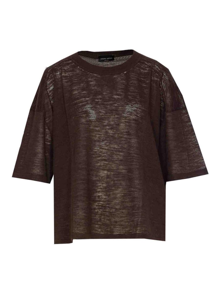 Roberto Collina Pull Col Rond - Marron