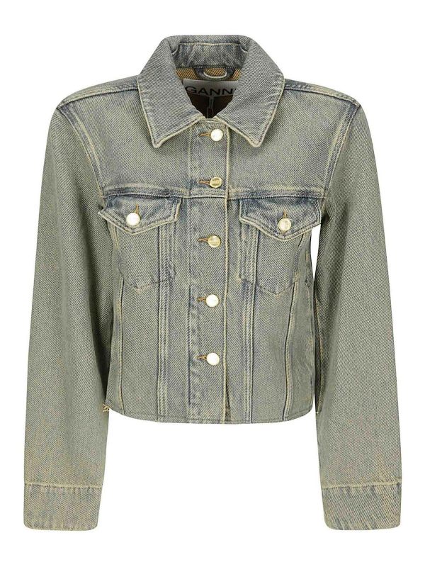 Ganni Veste En Jean - Foncé Délavé