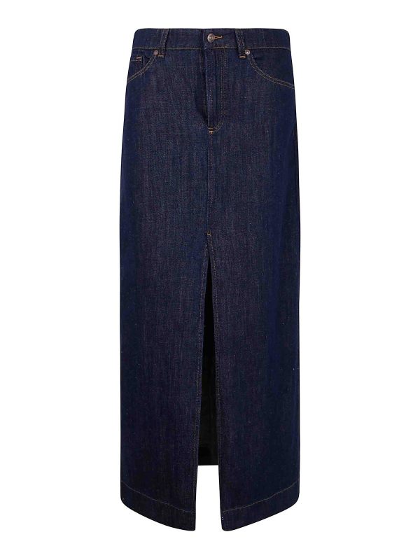 7 For All Mankind Jupe Midi - Bleu