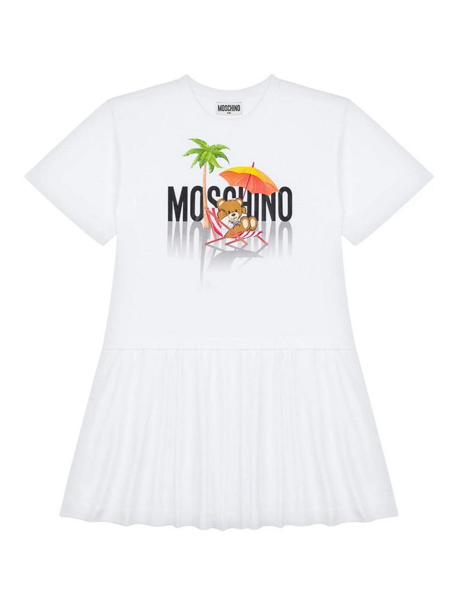 Moschino Robe Au Genou - Blanc