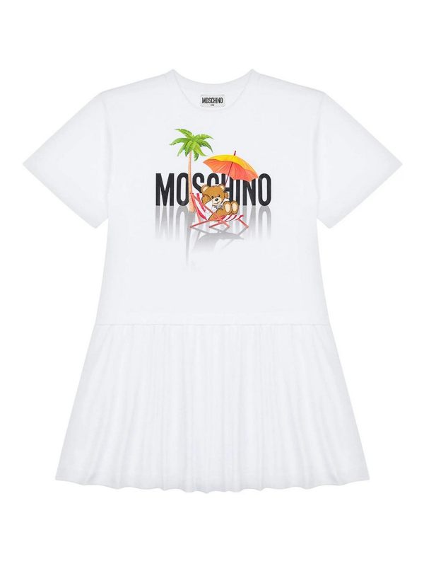 Moschino Robe Au Genou - Blanc