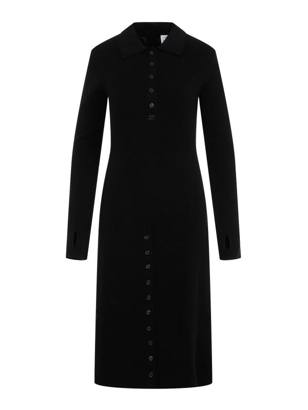 Courreges Robe Au Genou - Noir