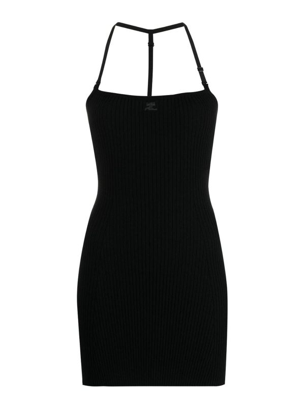 Courreges Robe Au Genou - Noir