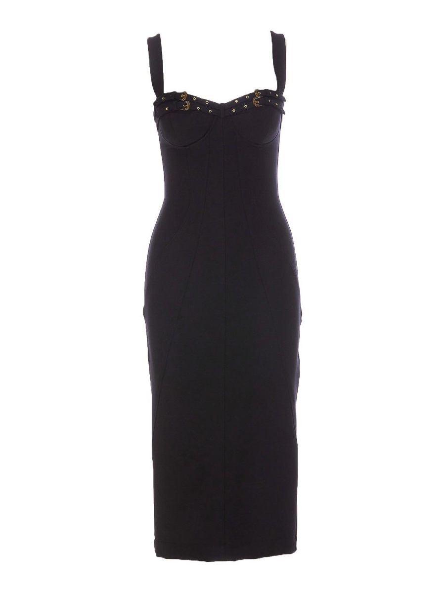 Versace Jeans Couture Robe Au Genou - Noir