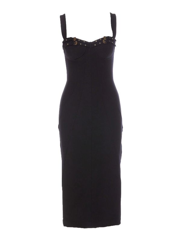 Versace Jeans Couture Robe Au Genou - Noir
