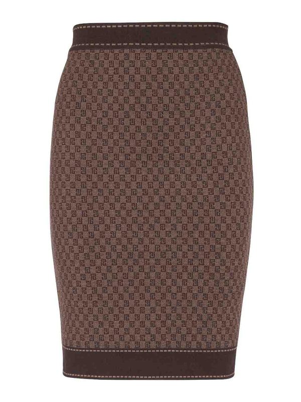 Balmain Jupe Midi - Marron