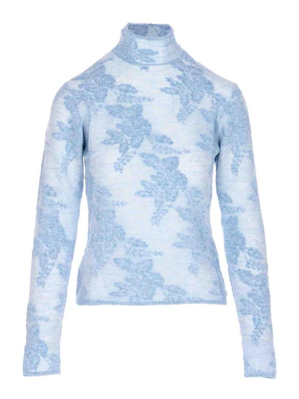 Ganni Pull Col Rond - Bleu