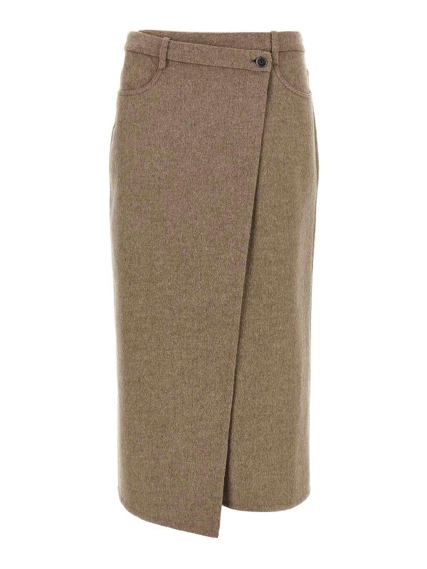 Brunello Cucinelli Jupe Midi - Beige