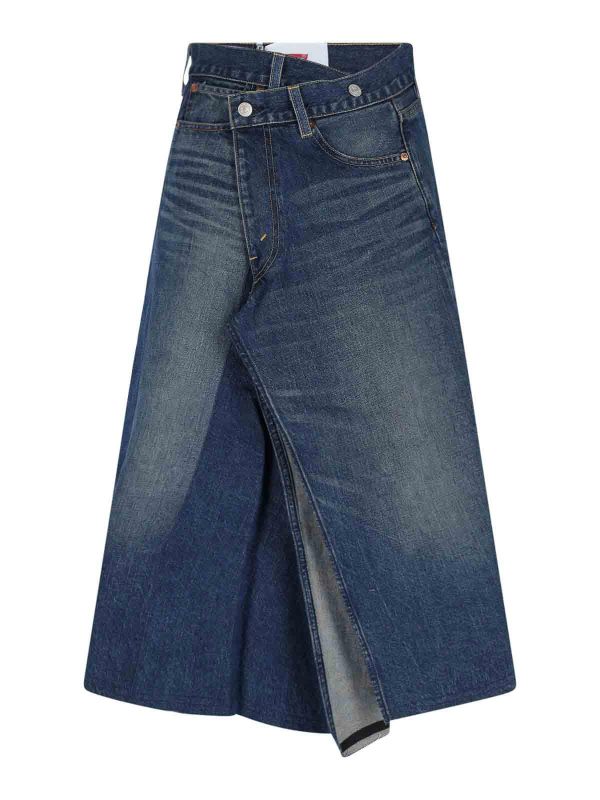 Junya Watanabe Jupe Midi - Bleu