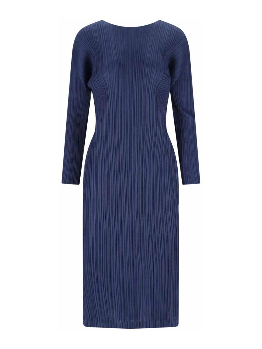Pleats Please Issey Miyake Robe Au Genou - Bleu