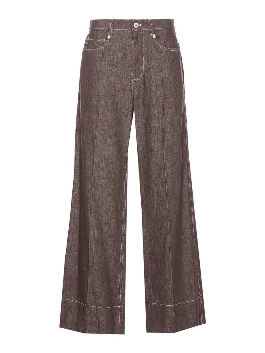 Brunello Cucinelli Pantalons Décontractés - Marron