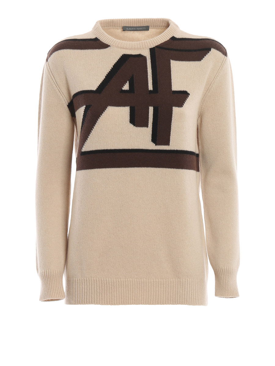 Alberta Ferretti Pull Col Rond - Beige