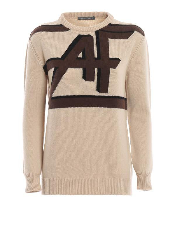 Alberta Ferretti Pull Col Rond - Beige
