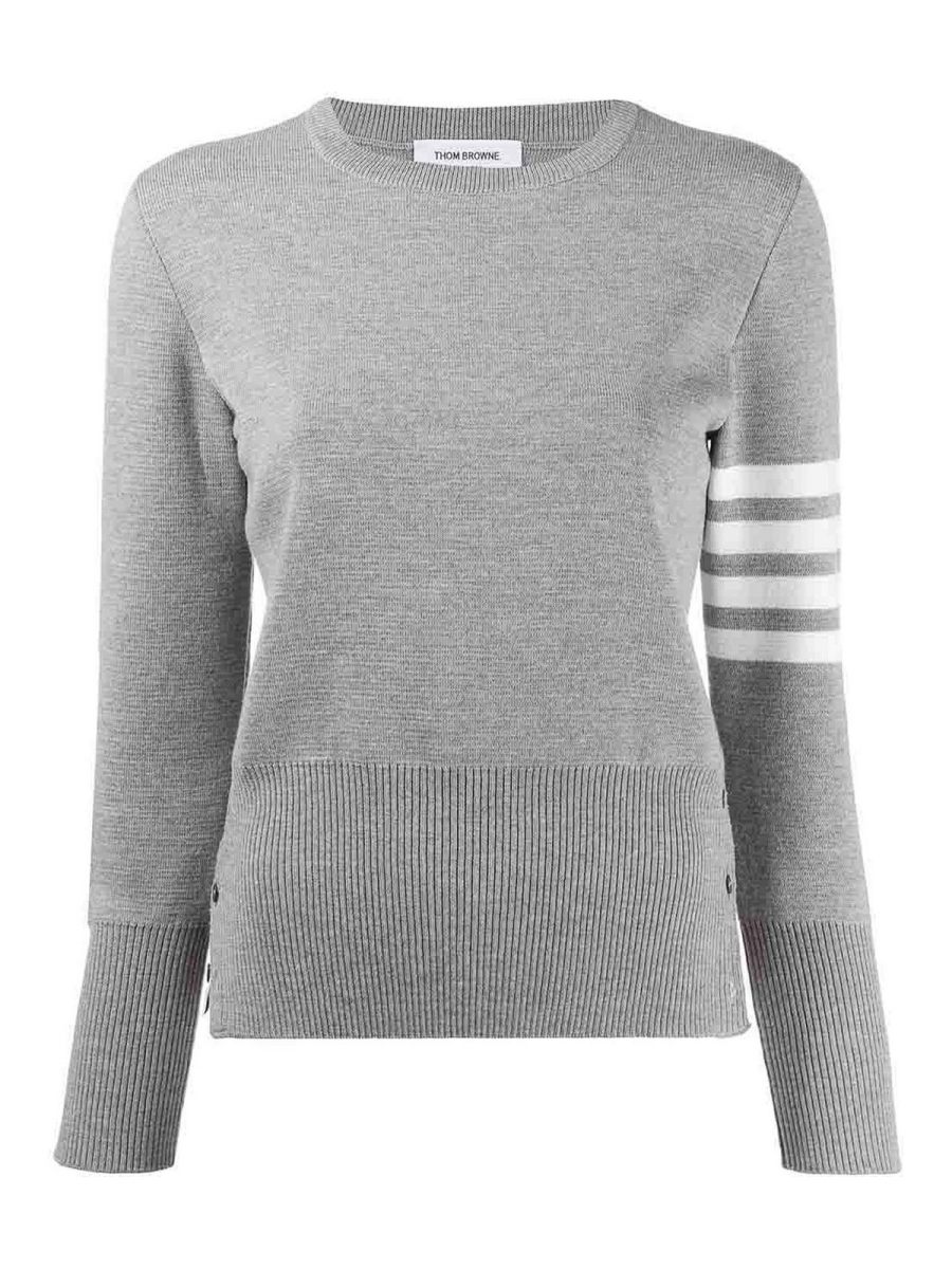 Thom Browne Pull Col Rond - Gris