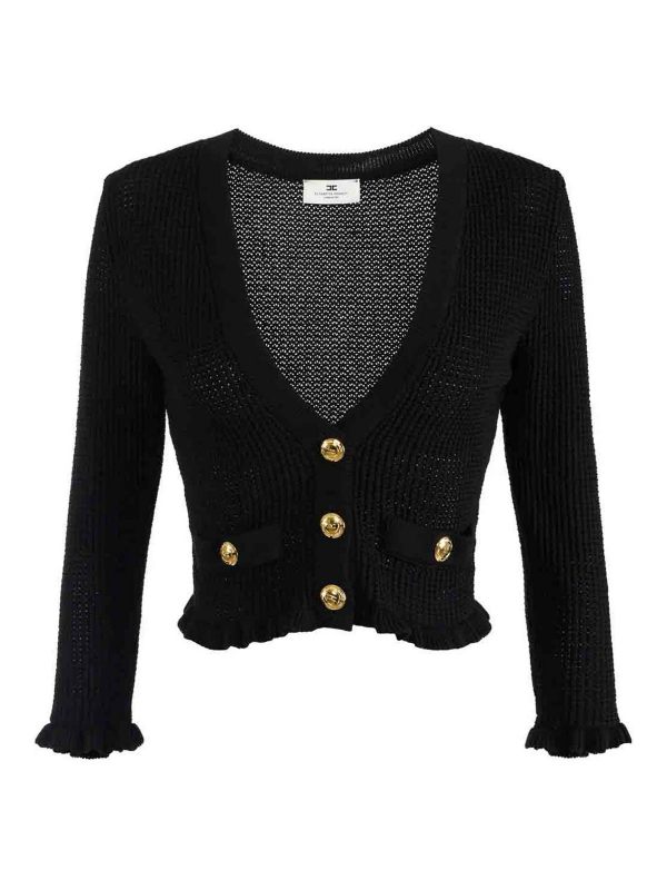 Elisabetta Franchi Pull Col Bateau - Noir