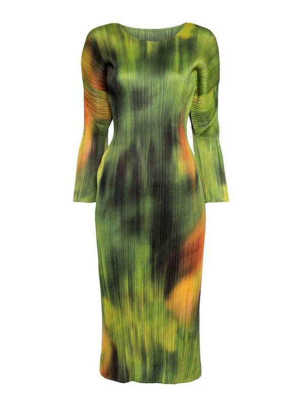 Pleats Please Issey Miyake Maxi Robe - Vert