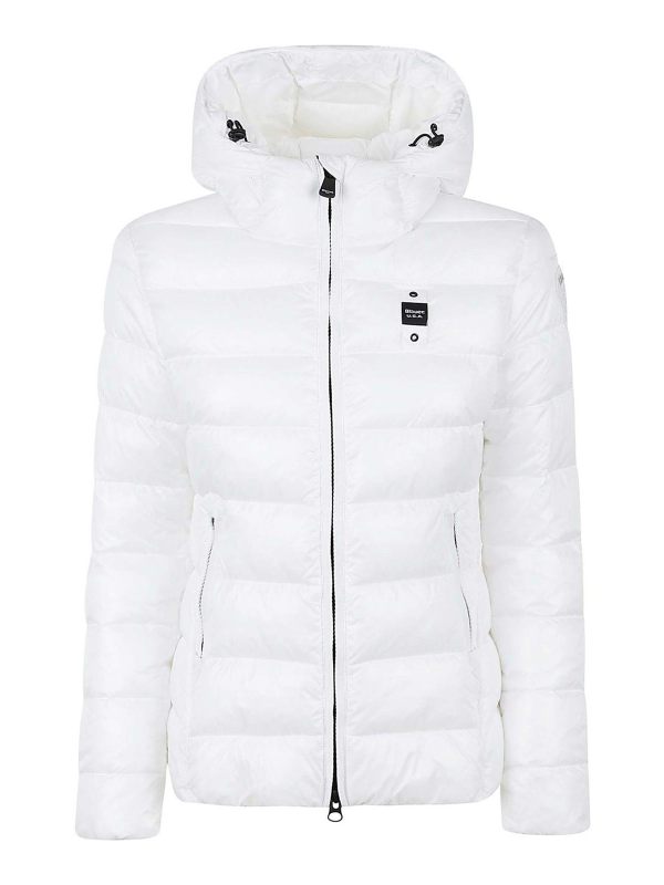 Blauer Manteau Au Genou - Blanc