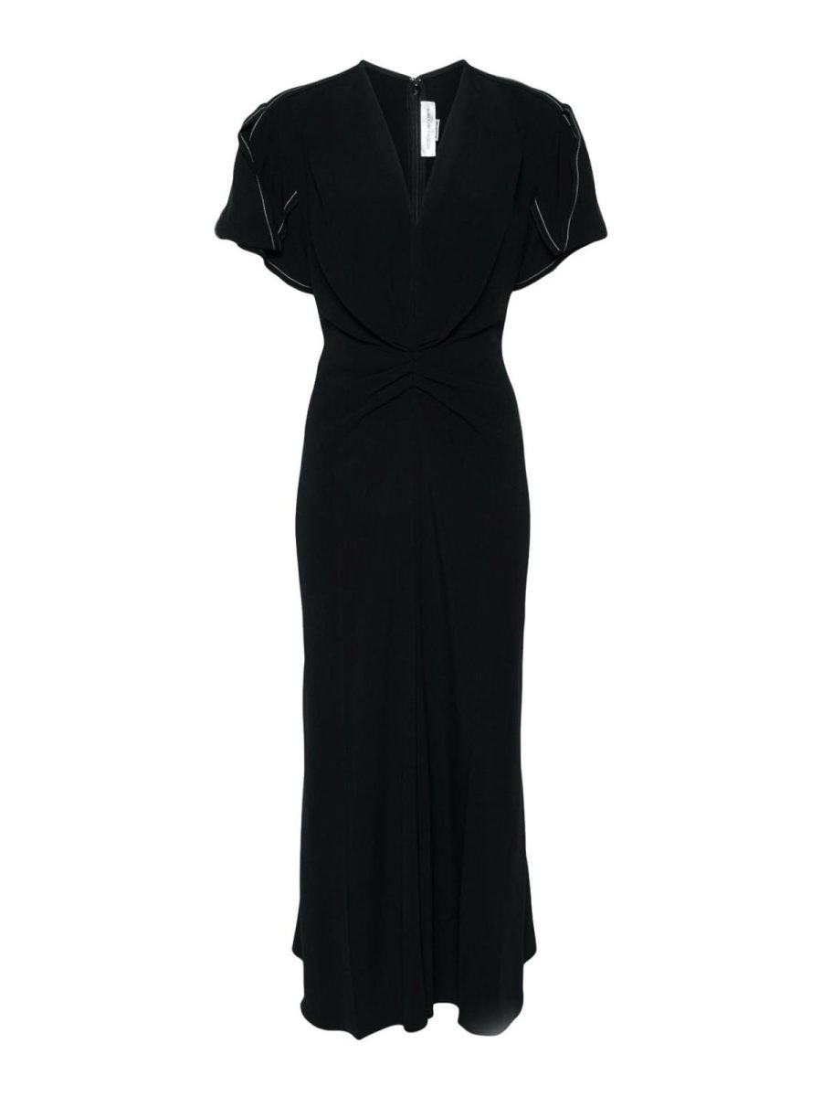 Victoria Beckham Robe Au Genou - Noir
