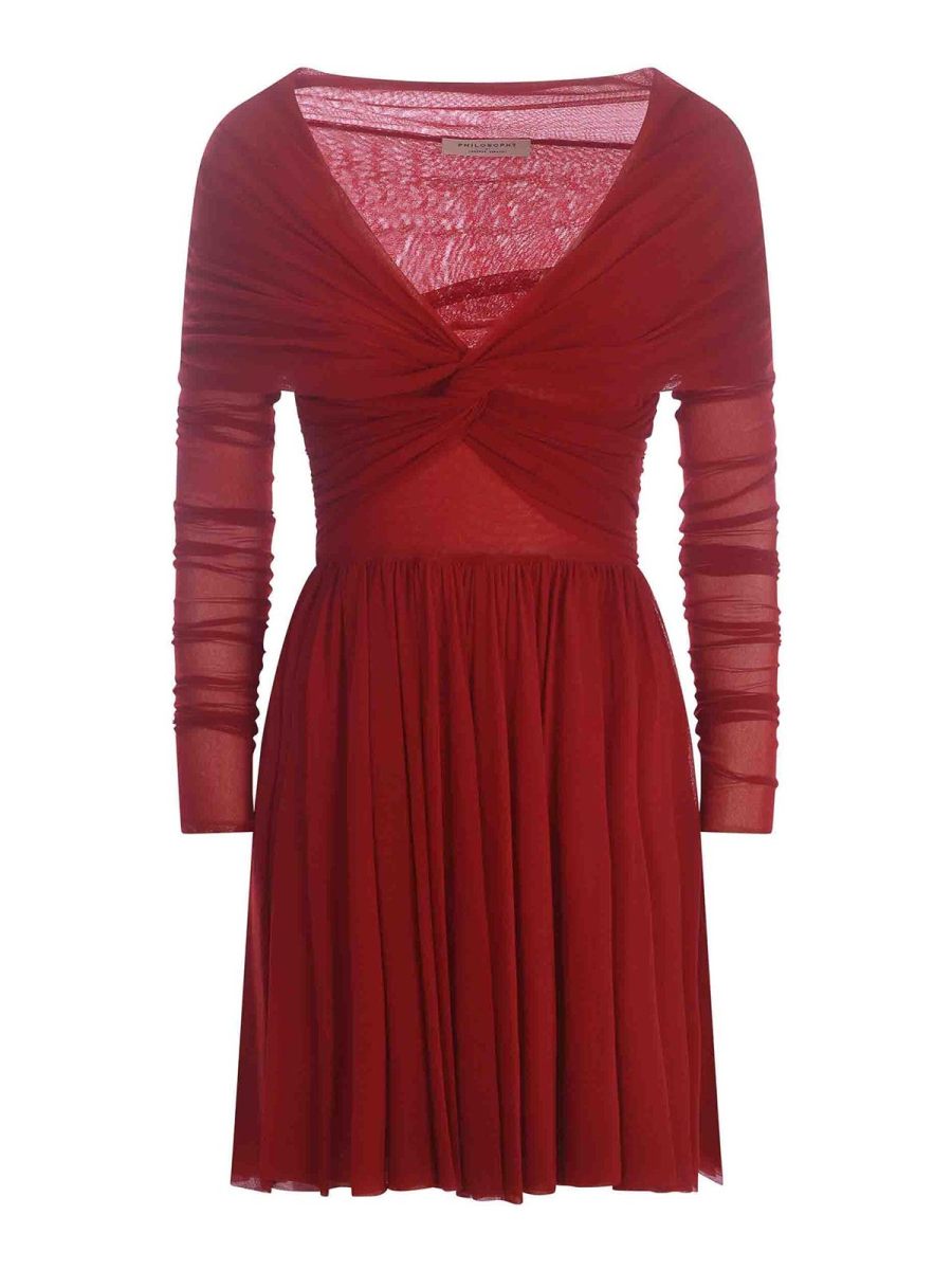 Philosophy di Lorenzo Serafini Robe Courte - Rouge