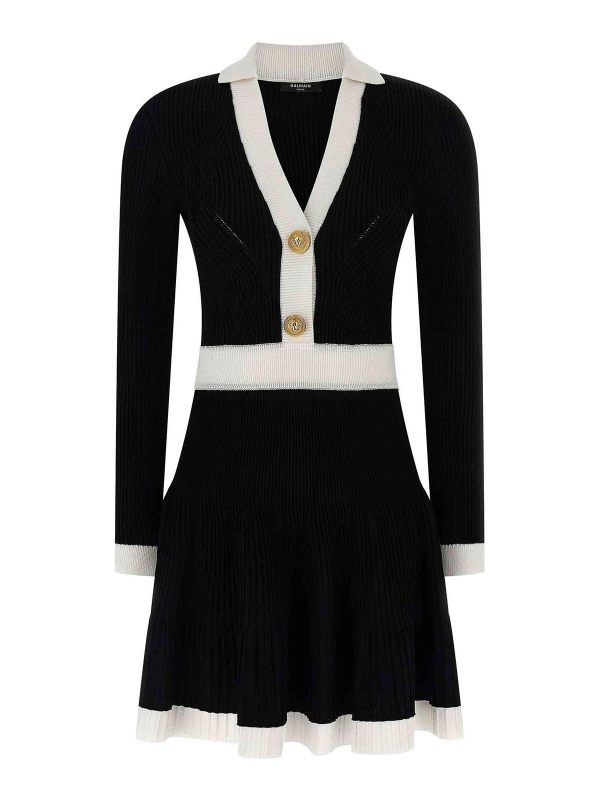 Balmain Robe Au Genou - Blanc