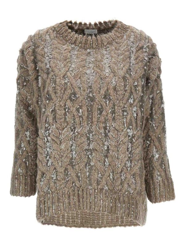 Brunello Cucinelli Pull Col Rond - Beige