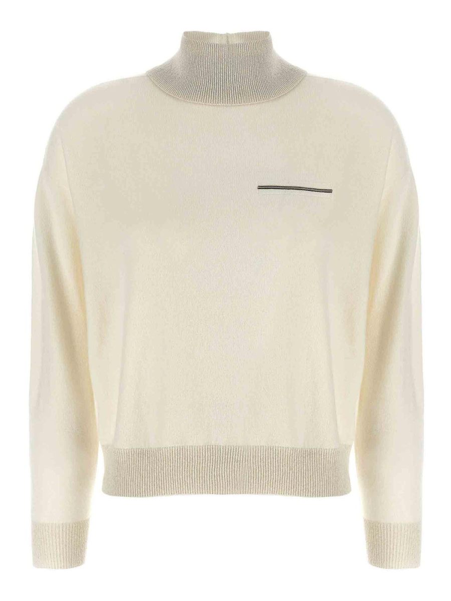 Peserico Pull Col Roulé - Blanc