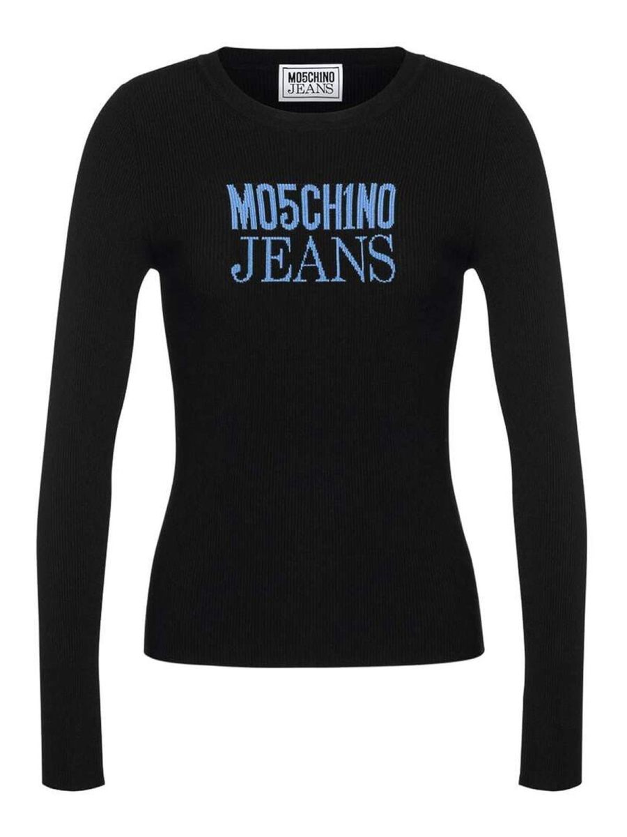 Moschino Jeans Pull Col Rond - Bleu
