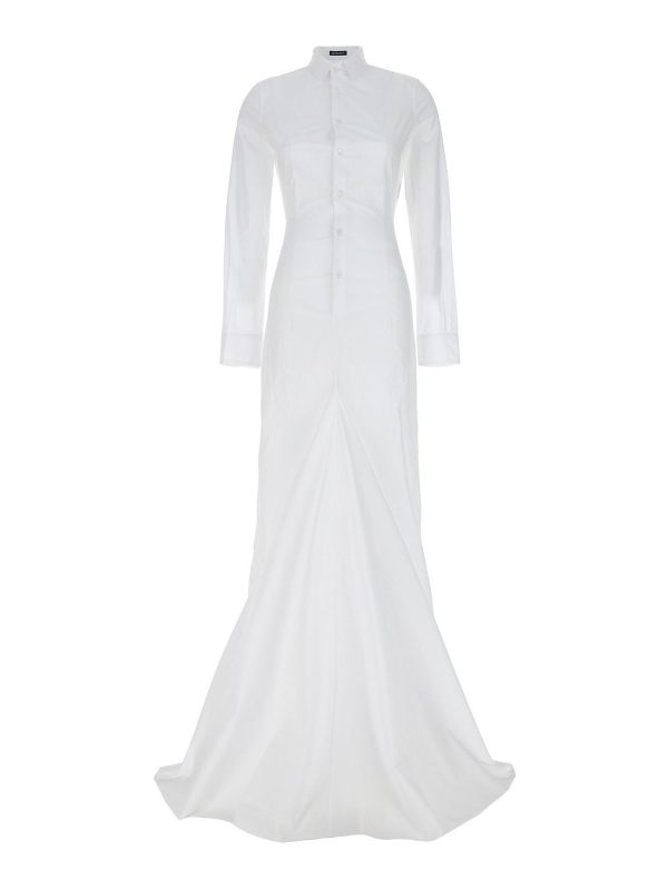 Ann Demeulemeester Robe De Soirée - Blanc