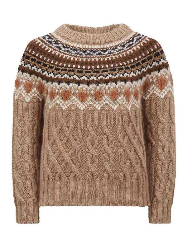 Moncler Pull Col Rond - Beige