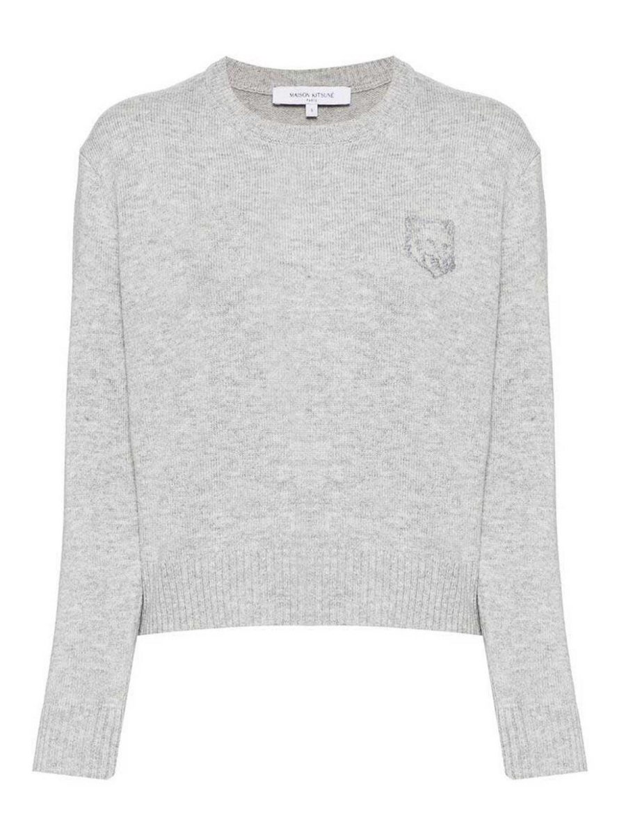 Maison Kitsuné Pull Col Rond - Gris