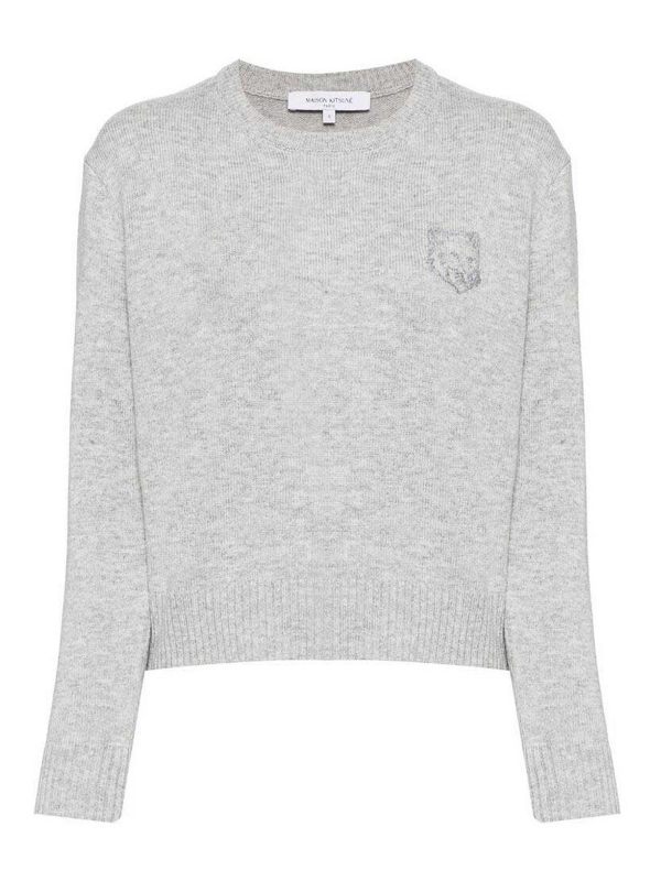 Maison Kitsuné Pull Col Rond - Gris