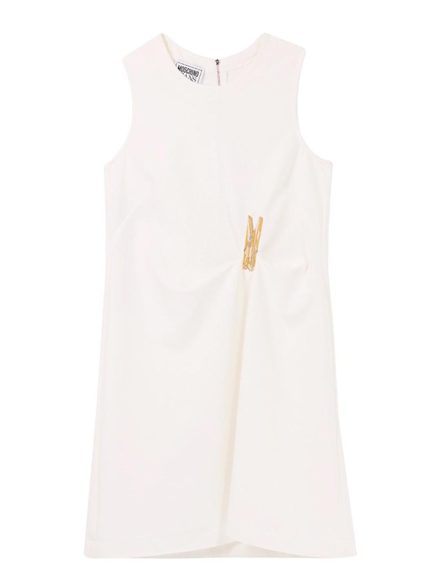Moschino Jeans Robe Au Genou - Blanc