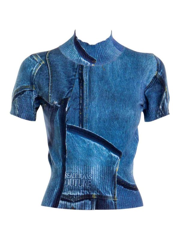 Versace Jeans Couture Pull Col Rond - Denim