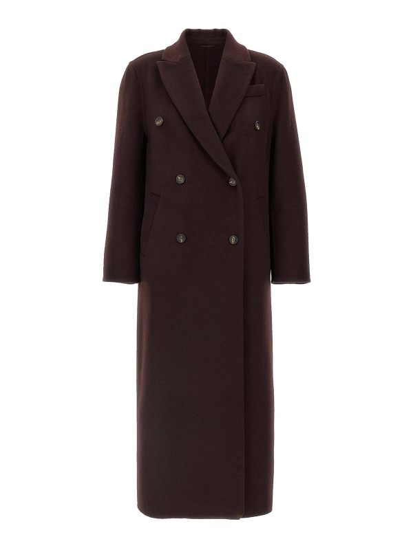 Brunello Cucinelli Manteau Court - Rouge Brun