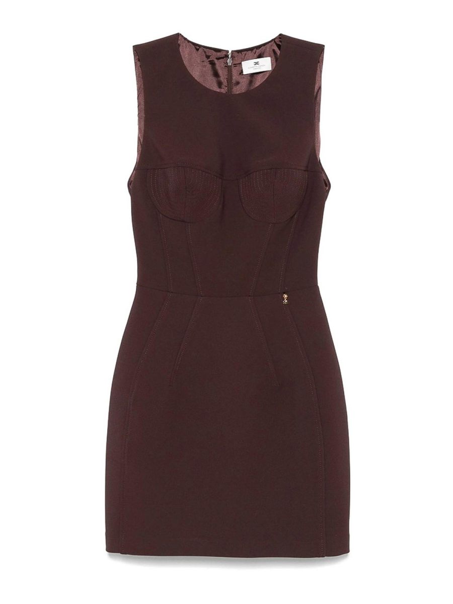 Elisabetta Franchi Robe Au Genou - Marron